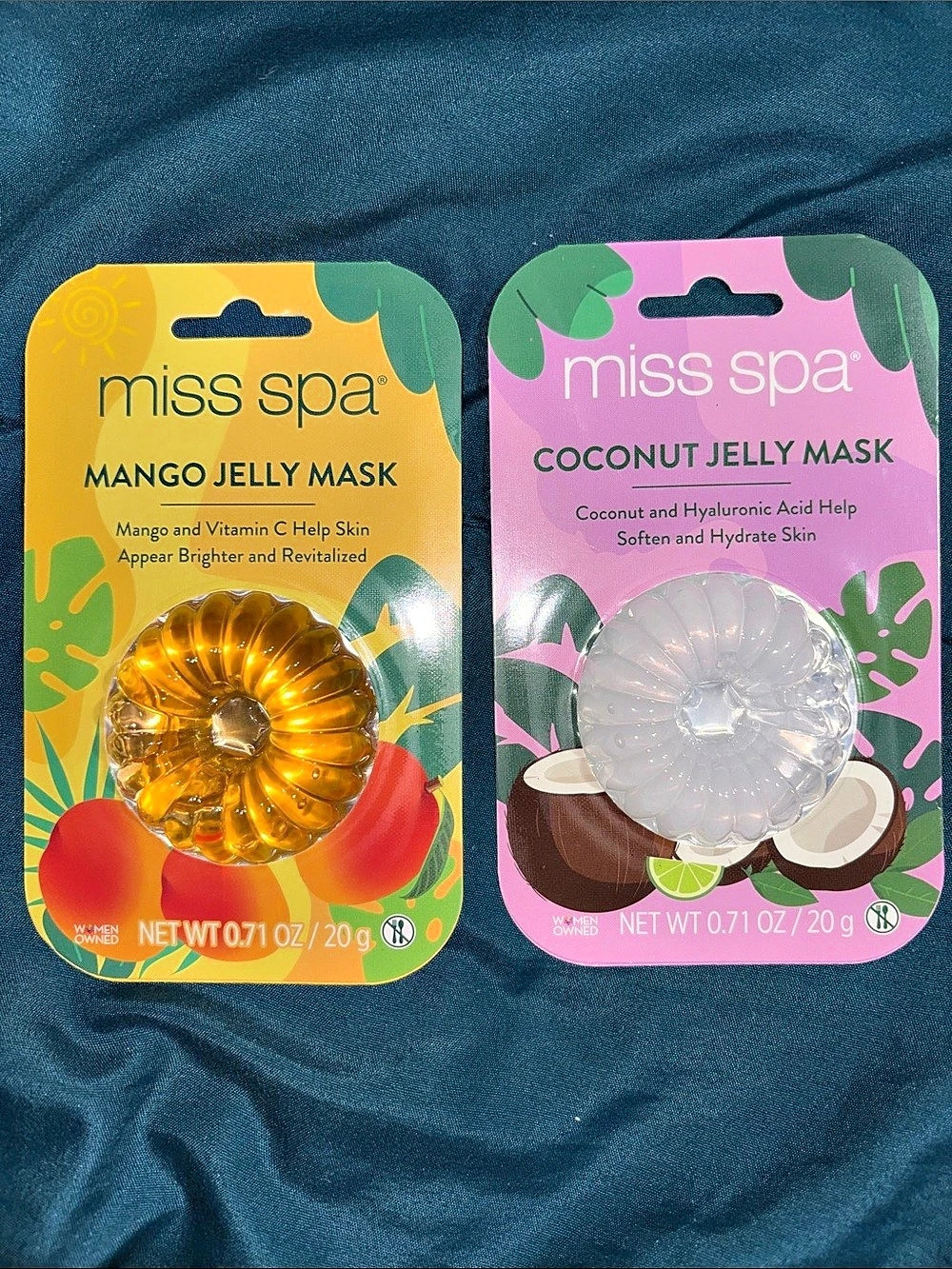 2 - Miss Spa Mango Jelly Mask and Coconut Jelly Mask Set NWT